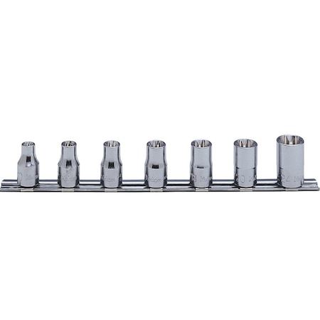 Ko-Ken Socket set TORX E10-E24 200mm 7 pieces 1/2 Sq. Drive, RS4425/7 RS4425/7